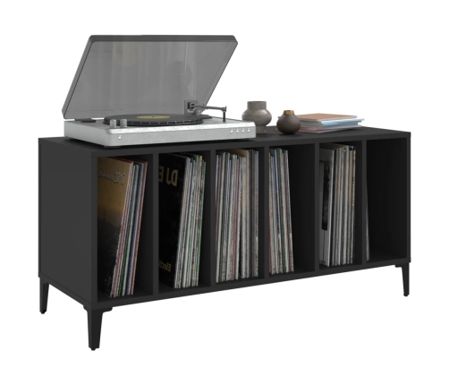 Mueble para discos madera contrachapada negro 100x38x48 cm