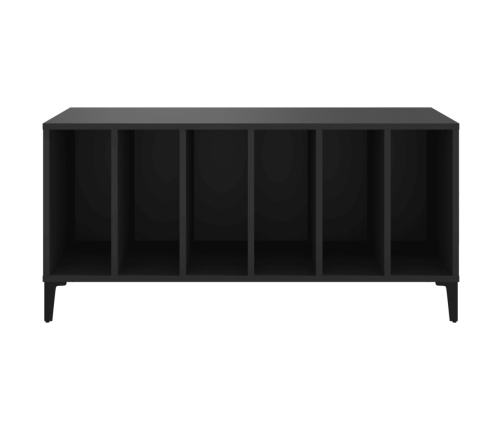 Mueble para discos madera contrachapada negro 100x38x48 cm