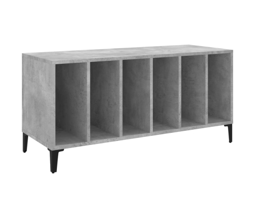 Mueble discos madera contrachapada gris hormigón 100x38x48 cm