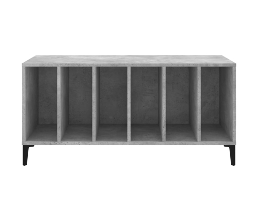 Mueble discos madera contrachapada gris hormigón 100x38x48 cm