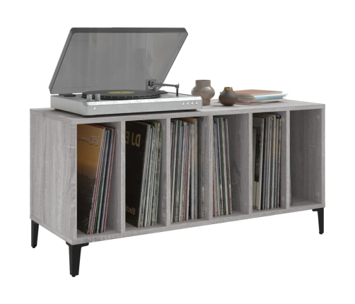 Mueble para discos madera contrachapada gris Sonoma 100x38x48cm