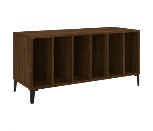 Mueble discos madera contrachapada roble marrón 100x38x48 cm