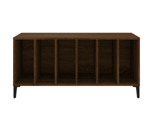 Mueble discos madera contrachapada roble marrón 100x38x48 cm