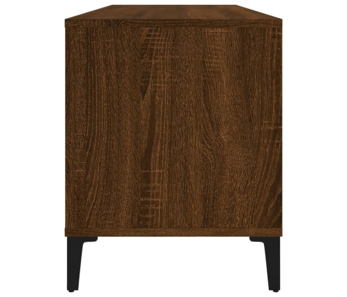 Mueble discos madera contrachapada roble marrón 100x38x48 cm