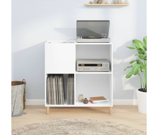 Mueble para discos madera contrachapada blanco 84,5x38x89 cm