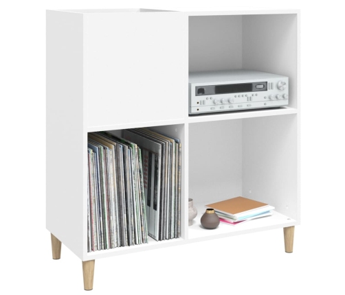 Mueble para discos madera contrachapada blanco 84,5x38x89 cm