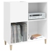 Mueble para discos madera contrachapada blanco 84,5x38x89 cm