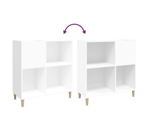 Mueble para discos madera contrachapada blanco 84,5x38x89 cm