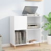 Mueble para discos madera contrachapada blanco 84,5x38x89 cm