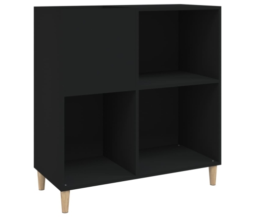 Mueble para discos madera contrachapada negro 84,5x38x89 cm