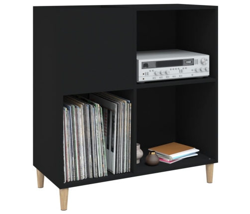 Mueble para discos madera contrachapada negro 84,5x38x89 cm