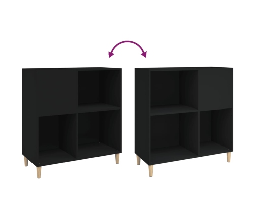 Mueble para discos madera contrachapada negro 84,5x38x89 cm