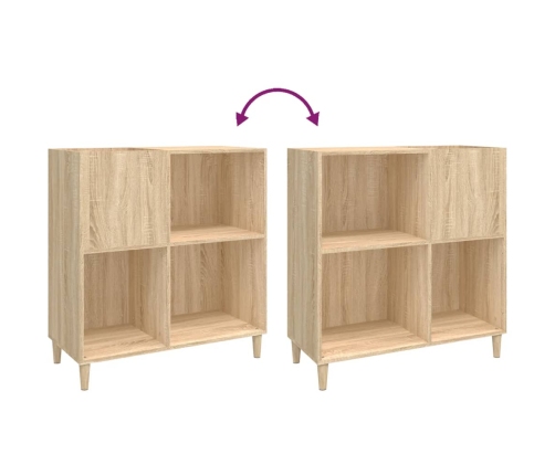 Mueble discos madera contrachapada roble Sonoma 84,5x38x89 cm