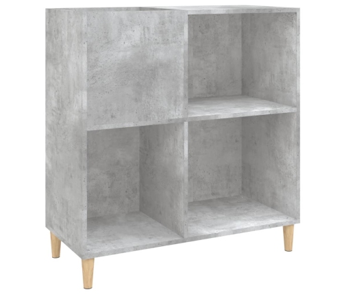 Mueble discos madera contrachapada gris hormigón 84,5x38x89 cm