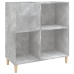 Mueble discos madera contrachapada gris hormigón 84,5x38x89 cm