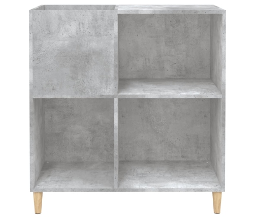 Mueble discos madera contrachapada gris hormigón 84,5x38x89 cm