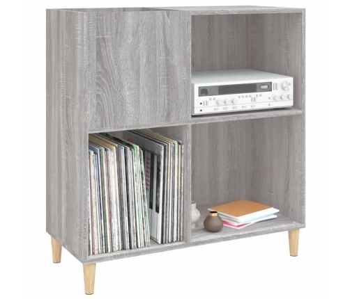 Mueble discos madera contrachapada gris Sonoma 84,5x38x89 cm