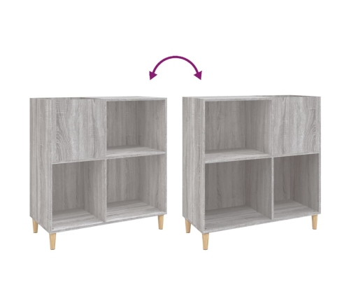 Mueble discos madera contrachapada gris Sonoma 84,5x38x89 cm