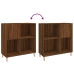 Mueble discos madera contrachapada roble marrón 84,5x38x89 cm