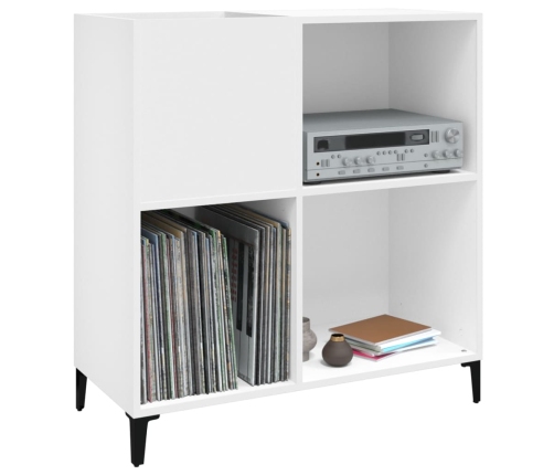 Mueble para discos madera contrachapada blanco 84,5x38x89 cm