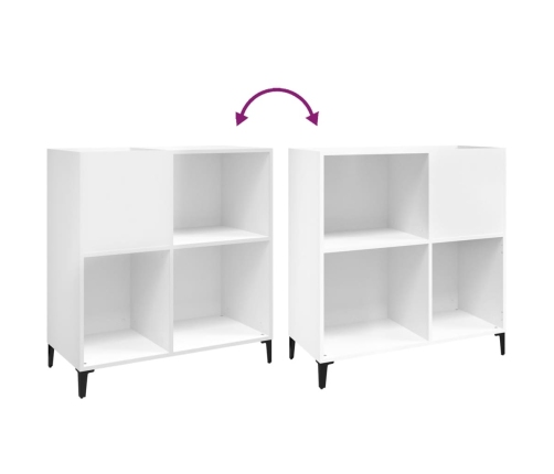 Mueble para discos madera contrachapada blanco 84,5x38x89 cm