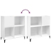 Mueble para discos madera contrachapada blanco 84,5x38x89 cm