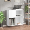 Mueble para discos madera contrachapada blanco 84,5x38x89 cm