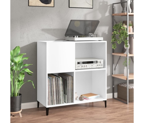 Mueble para discos madera contrachapada blanco 84,5x38x89 cm