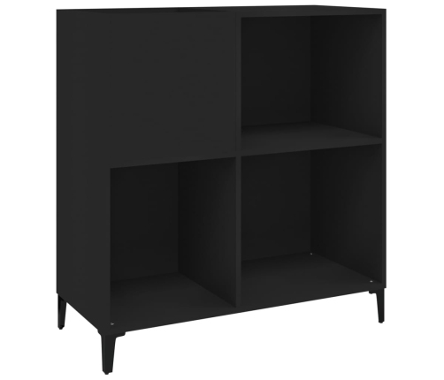 Mueble para discos madera contrachapada negro 84,5x38x89 cm