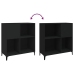 Mueble para discos madera contrachapada negro 84,5x38x89 cm