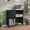 Mueble para discos madera contrachapada negro 84,5x38x89 cm