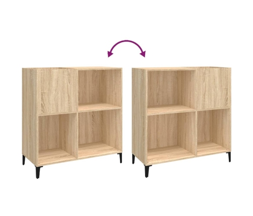 Mueble discos madera contrachapada roble Sonoma 84,5x38x89 cm