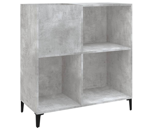 Mueble discos madera contrachapada gris hormigón 84,5x38x89 cm