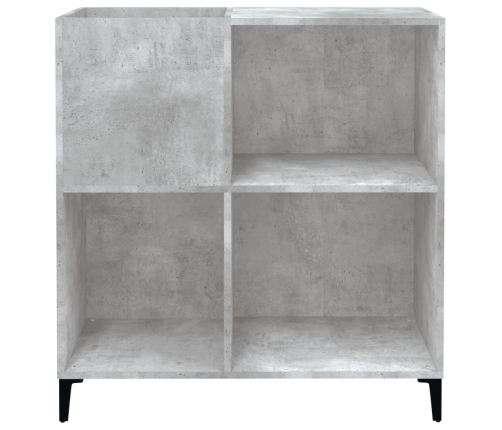 Mueble discos madera contrachapada gris hormigón 84,5x38x89 cm