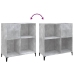 Mueble discos madera contrachapada gris hormigón 84,5x38x89 cm