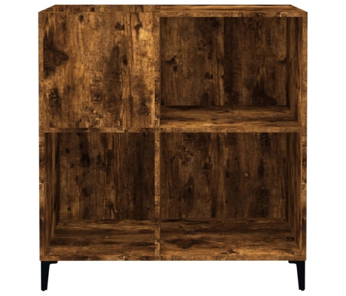 Mueble discos madera contrachapada roble ahumado 84,5x38x89 cm