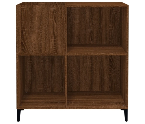 Mueble discos madera contrachapada roble marrón 84,5x38x89 cm