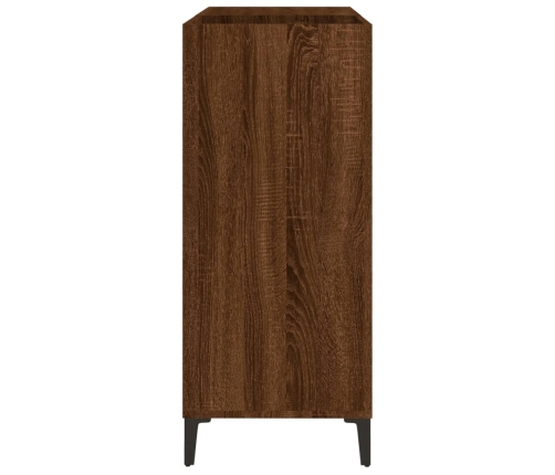 Mueble discos madera contrachapada roble marrón 84,5x38x89 cm