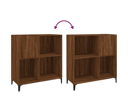 Mueble discos madera contrachapada roble marrón 84,5x38x89 cm