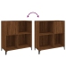 Mueble discos madera contrachapada roble marrón 84,5x38x89 cm