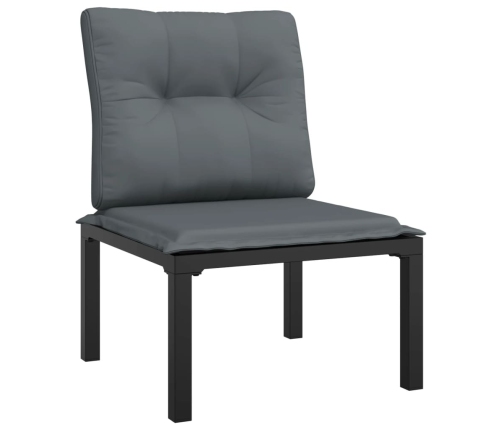 Juego de muebles de jardín 5 pzas ratán sintético negro y gris