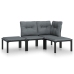 Set de muebles de jardín 4 piezas ratán sintético negro y gris