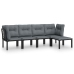 Juego de muebles de jardín 5 pzas ratán sintético negro y gris