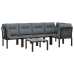 Juego de muebles de jardín 6 pzas ratán sintético negro y gris