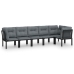 Juego de muebles de jardín 6 pzas ratán sintético negro y gris