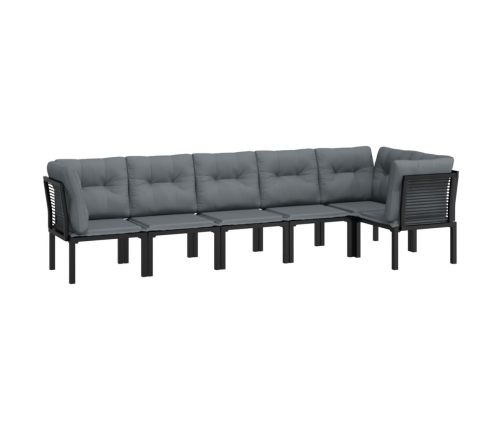 Juego de muebles de jardín 6 pzas ratán sintético negro y gris