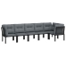 Juego de muebles de jardín 6 pzas ratán sintético negro y gris