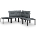 Juego de muebles de jardín 5 pzas ratán sintético negro y gris