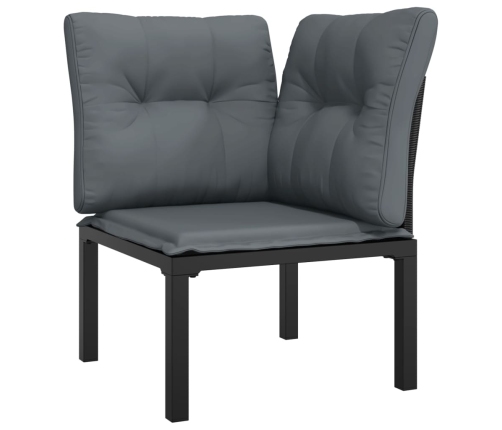 Juego de muebles de jardín 5 pzas ratán sintético negro y gris