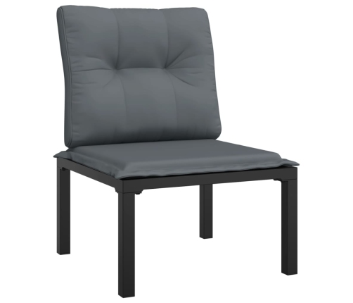 Juego de muebles de jardín 5 pzas ratán sintético negro y gris